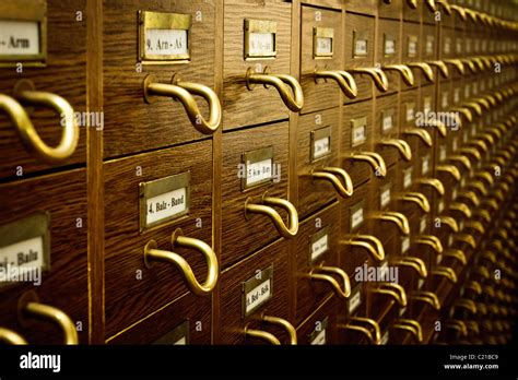 Old Vintage Library Card Catalog Stock Photo Alamy