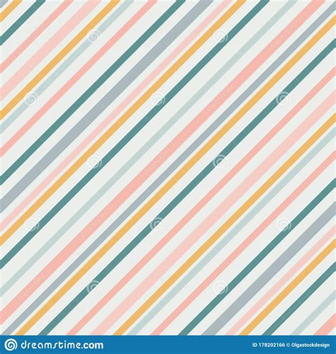 Colorful Diagonal Stripes Seamless Pattern Simple Vector Texture With