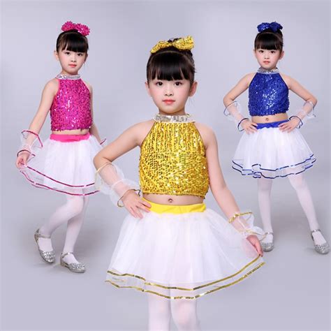 Children Dance Costume New Childrens Modern Dance Show Girls Sequins