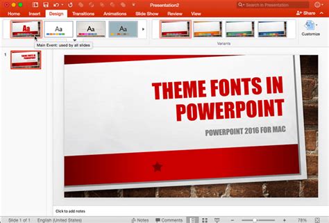 Theme Fonts In Powerpoint 2016 For Mac
