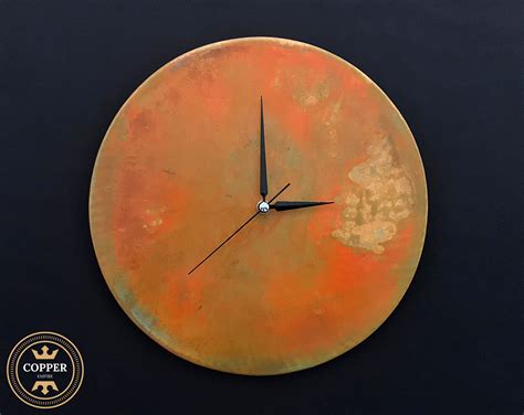 Rusted Pure Copper Wall Clock Minimalist Unique Wall Hung Etsy