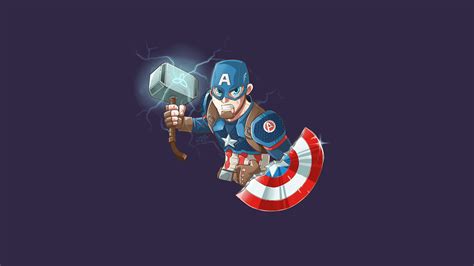 2560x1440 Resolution Captain America With Mjolnir And Shield Art 1440p