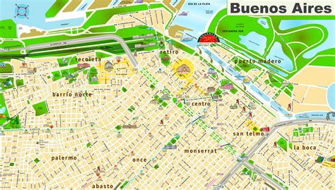 Buenos Aires sightseeing map - Ontheworldmap.com