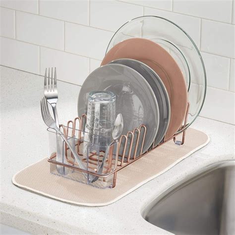 Amazon Com Mdesign Compact Modern Kitchen Countertop Sink Dish Drying