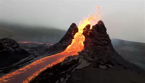 Incredible Drone Footage Captures Close Up Views Of Volcano Erupting In