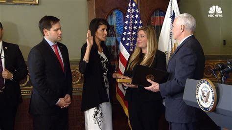 nikki haley sworn in as ambassador to the united nations nbc news