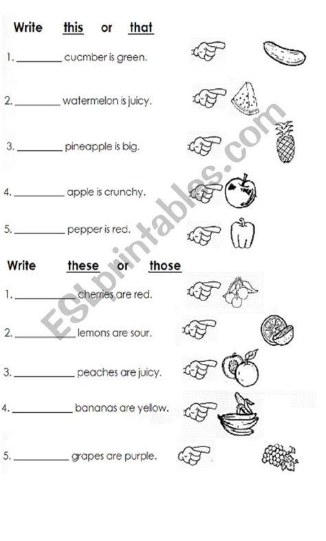 Thisthatthese And Those Esl Worksheet By Lieben