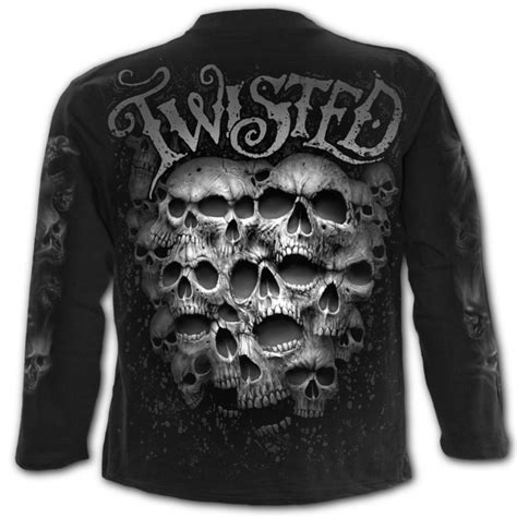 Tričko Dlouhý Rukáv Twisted Skulls Ds148700 Spiralcz Gothic