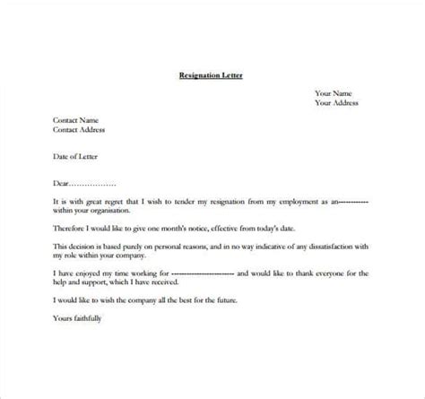 Sample resignation letter 2 week notice. 9+ Resignation Letter Sample - Sample Letters Word