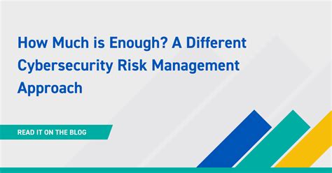 A Different Cybersecurity Risk Management Approach