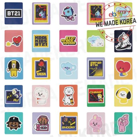Bt21 Character Removable Sticker Deco Item 35 Types Official K Pop
