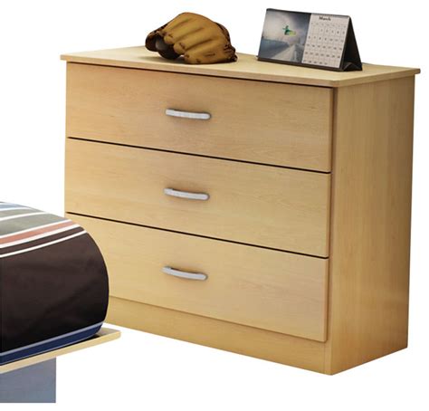 Get your things organized with a chest of drawers. South Shore Libra Kids 3 Drawer Chest in Natural Maple ...