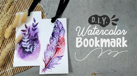 Painting A Beautiful Feather Bookmark Using Watercolor Easy Tutorial Diy Gift Idea Youtube
