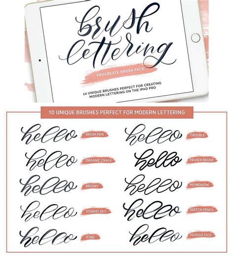 Read on to see the most captivating procreate compatible fonts out there! Procreate Brush Lettering Pack | Free download