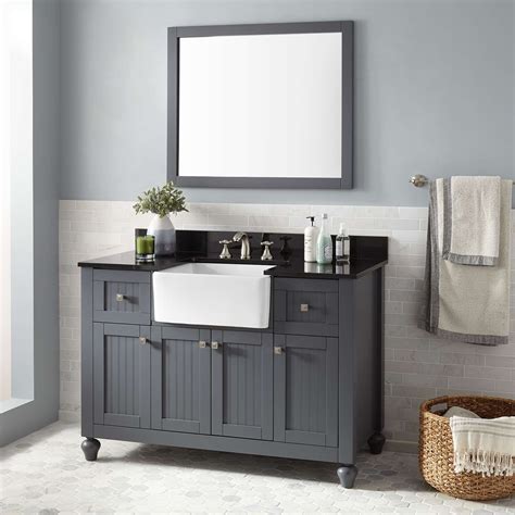 Find inspiration and ideas for your bathroom and bathroom storage. 48" Nellie Farmhouse Sink Vanity - Dark Gray - Bathroom