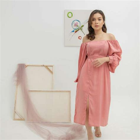 Promo Kurota Shop Pakaian Dress Wanita Midi Dress Odess Series L856 Blush Diskon 33 Di Seller