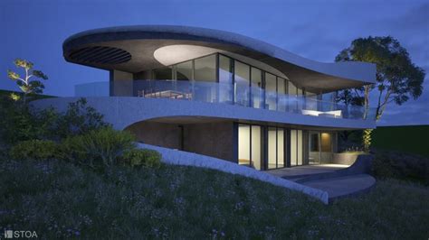 Luxury Curved Lined Villa In Modern Minimal Style Designed By Stoa Studio