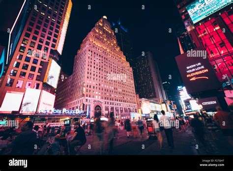 Times Square At Night In Midtown Manhattan New York Stock Photo Alamy