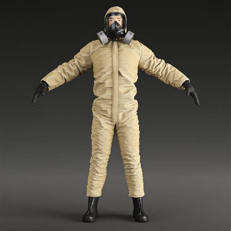Hazmat Protective Suit Level C D Model By Murtazaboyraz