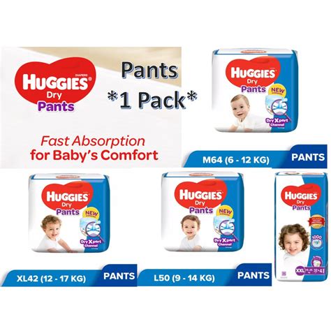 Huggies Dry Pants M6012l64xl56xxl406 X 1 Packs Shopee Malaysia