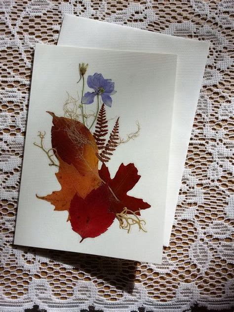 When you design your greeting cards, you have control over the look and sentiment so that your card delivers just the right message. PRESSED AUTUMN LEAVES Greeting Card Colorful Preserved ...