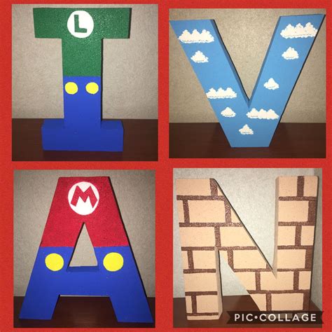 Styrofoam Letters Super Mario Letras De Mario Bros Fiesta De