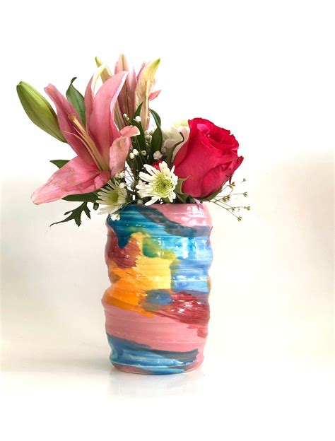 Abstract Flower Vase Mini Vase Ceramic Vase Pottery Vase Colorful