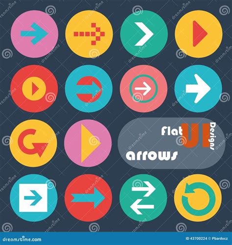 Flat Design Icon Set Arrows Stock Vector Illustration Of Colors