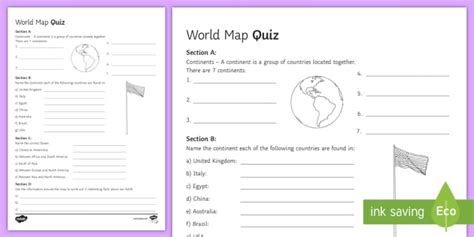 World Map Quiz Sese Geography
