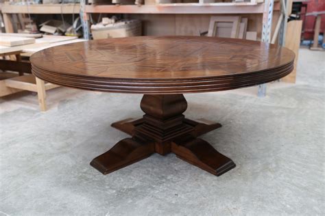 Large Round Parquetry Dining Table