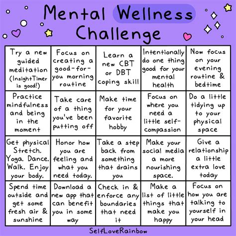 May Mental Wellness Challenge Self Love Rainbow