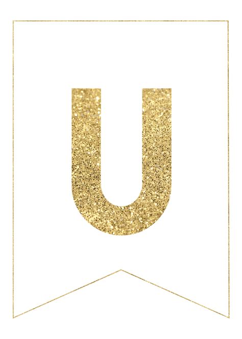 Printable Gold Banner Letters