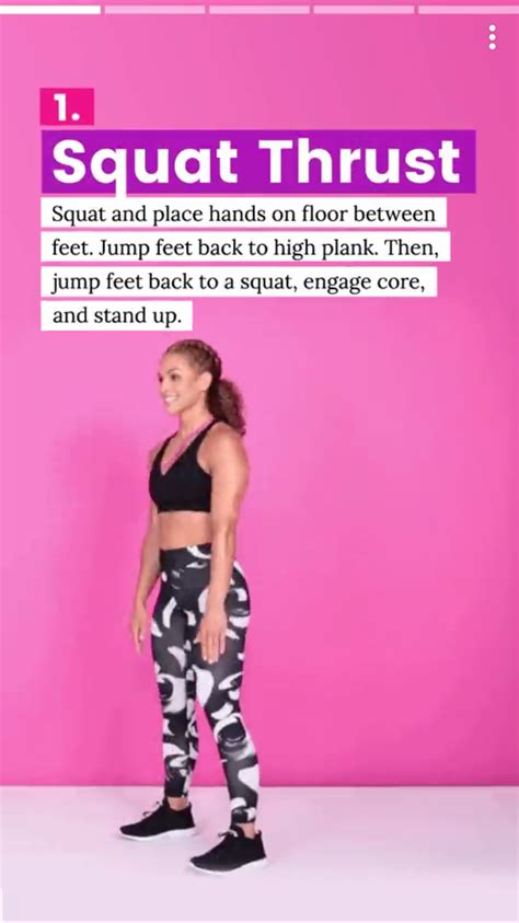 Workout Squat Thrust High Plank Squats
