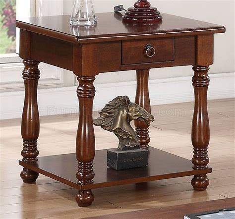 F6327 3pc Coffee And End Table Set In Cherry By Poundex Woptions