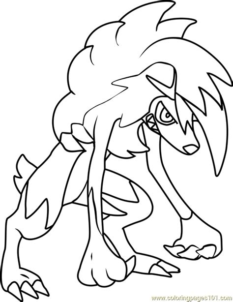 Lycanroc - Midnight Form Pokemon Sun and Moon Coloring Page | Pokemon sonne