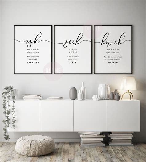 Scripture Matthew 7 Esv Bible Verse Wall Art Bible Quote Set Of 3