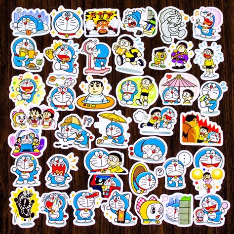 40 Pcs Doraemon Sticker Packanime Stickersdecorative Etsy
