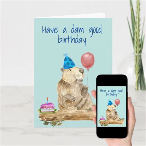 Happy Birthday Funny Beaver Card Zazzle