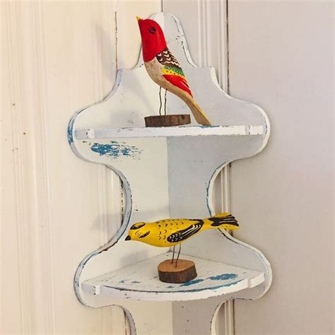 Find your perfect open shelving kitchen units online here! White Corner Shelf Shabby Chippy Distressed Farmhouse ...