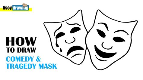 How To Draw Comedy And Tragedy Mask Youtube