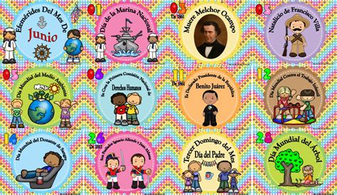 Efemerides del mes de junio. Fabulosos y lindos diseños de las efemérides del mes de junio | Material Educativo