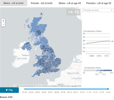 Interactive Life Expectancy Map Shows How Long You Will Live
