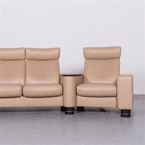 Ekornes Stressless Designer Leather Sofa Beige Four-Seat ...