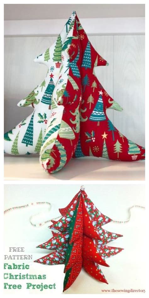 DIY 3D Stuffed Fabric Christmas Tree Free Sewing Patterns + Tutorials
