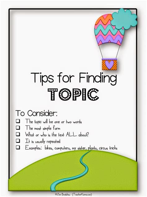 Main idea tips the main idea of a passage or reading is the central thought of the passage, the umbrella statement, or the author's attitude towards a one way to identify this pattern is to look for repeated key words or phrases. Classroom Freebies Too: Main Idea FREEBIE!