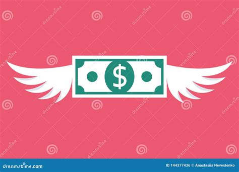 Fly Dollar Money Flying With Wings Stock Vector Illustration Of Bill