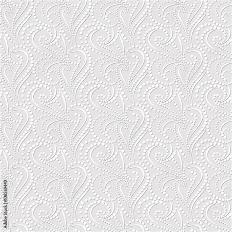 Seamless Pattern On Light Gray Background Elegant Embossed Effect