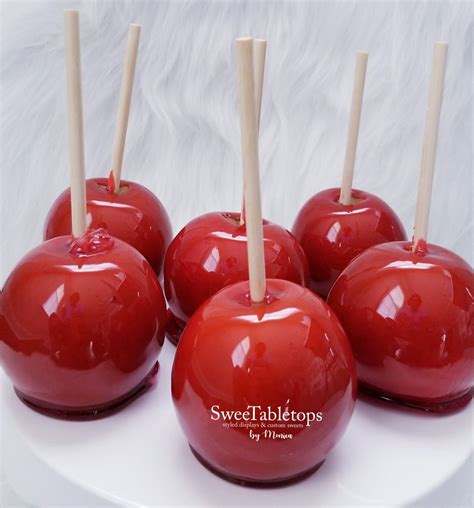 Red Carnival Candy Apples Chocolate Caramels Chocolate Dipped Apple