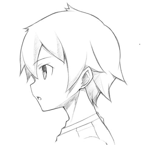Male Anime Side Face Drawing