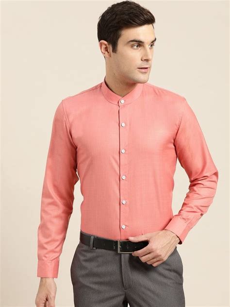 Full Sleeves Plain Mens Chinese Collar Cotton Shirt Party Wear At Rs